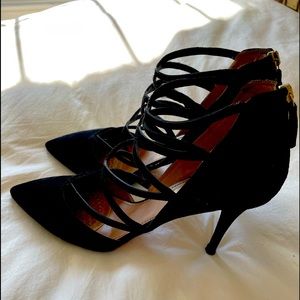 Aquazzura Black Velvet Heels